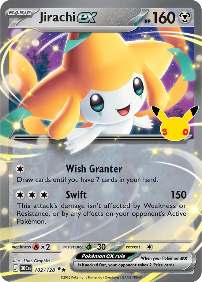 Jirachi ex - 102/128 - ME: 30th Celebration (30C)