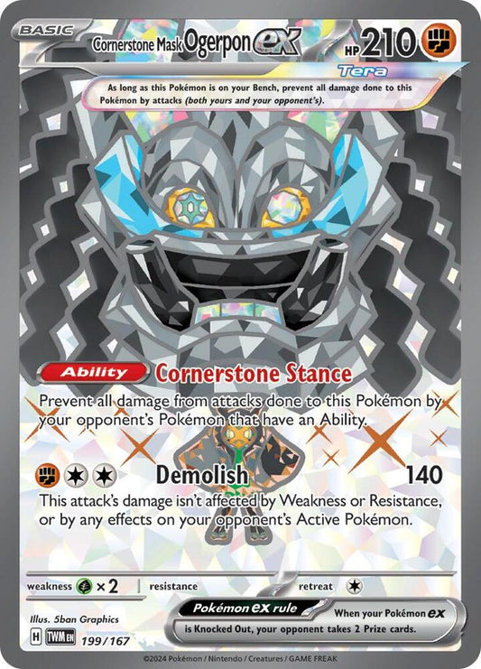 Cornerstone Mask Ogerpon ex - 199/167 - SV06: Twilight Masquerade (TWM)
