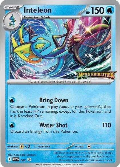 Inteleon MEP 002 Promo Mega Evolutions Pre Release Stamped Promo - NM