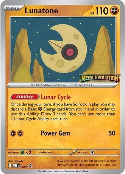 Lunatone MEP 004 - Pokemon TCG Pre Release Promo Mega Evolution NM