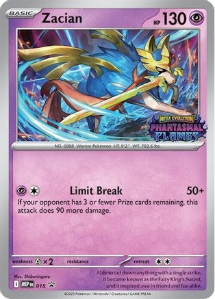 Deck Zacian Pre-Release Llamaradas Fantasmas