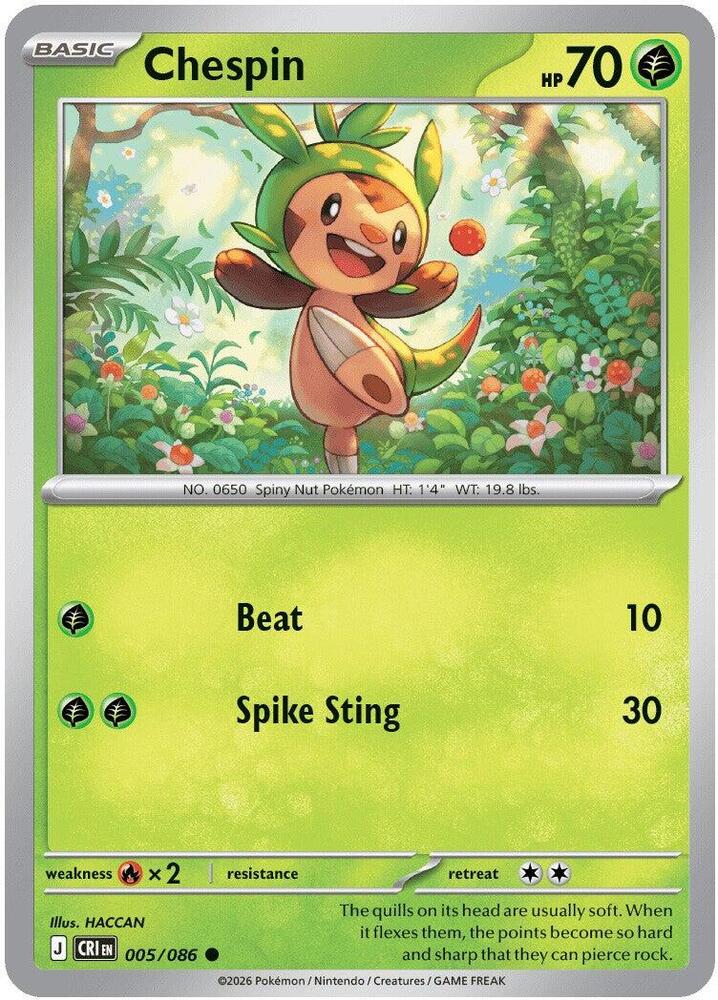 Chespin - 005/086 - ME04: Chaos Rising (CRI)