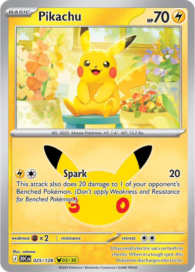 Pikachu - 028/128 - ME: 30th Celebration (30C)