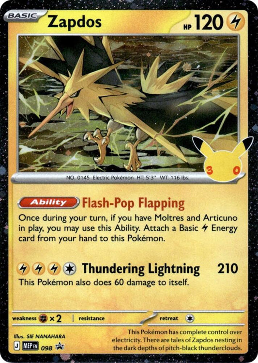 Zapdos - 098 (30th Celebration) - ME: Mega Evolution Promo (MEP)