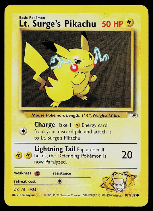 Lt. Surge's Pikachu - 81/132 - Gym Heroes - Pokemon