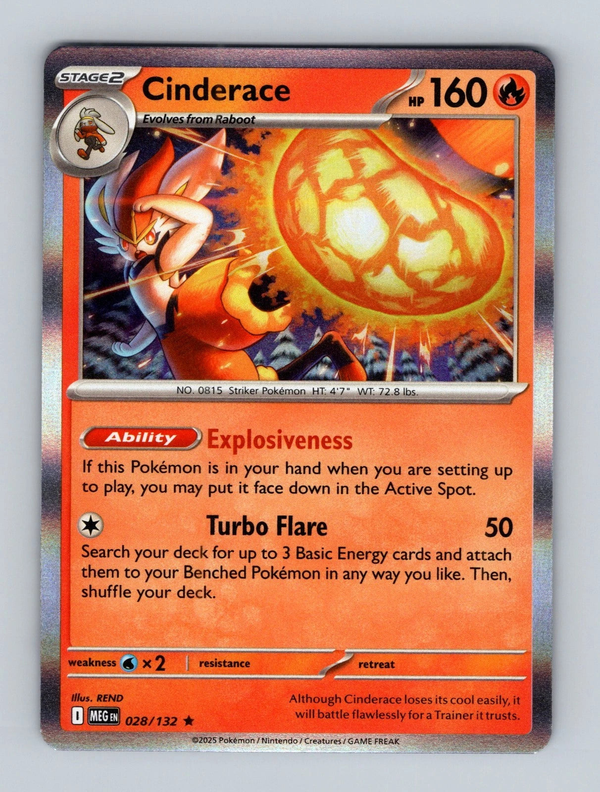 Cinderace - #028/132 - Holo Rare