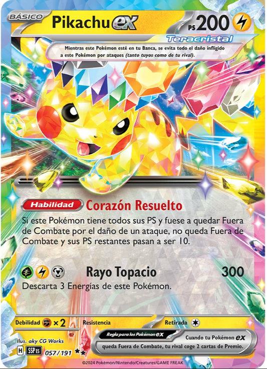 Pikachu ex - 057/191 - SV08: Surging Sparks (SSP)